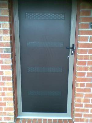 Cb: 34 Clear Breeze Perforated Mesh Security Hinged Door With Triple Lock Aluminium