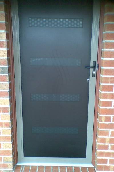 Cb: 34 Clear Breeze Perforated Mesh Security Hinged Door With Triple Lock Aluminium