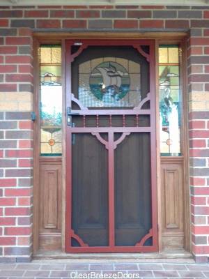 Cb: 34 Clear Breeze Steel Dalesford Four With Stainless Steel Mesh In Manor Red. CB: 34 Clear Breeze Steel Dalesford Four With Stainless Steel Mesh In Manor Red.