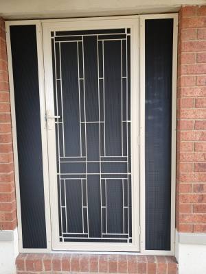 Cb: 61 Clear Breeze Steel Melton Frame In Paperbark With Heavy Duty Privacy Mesh &Amp; Two Side Panels With Clear Breeze Privacy In Black. CB: 61 Clear Breeze Steel Melton Frame In PaperBark With Heavy Duty Privacy Mesh & Two Side Panels With Clear Breeze Privacy In Black.