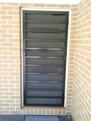 Cb: 17 Black Mildura Steel Security Door With Privacy Mesh CB: 17 Black Mildura Steel Security Door With Privacy Mesh
