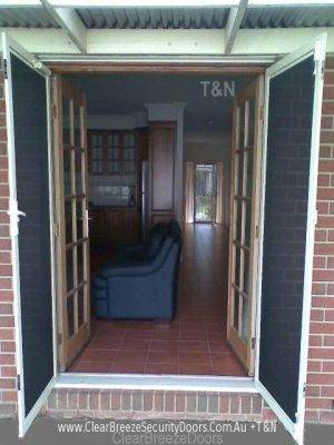 CB: 12 Clear Breeze Double Security Doors Fully Opened